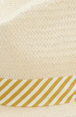 rag & bone rag & bone Packable Straw Fedora in Natural Gold Straw — Women Spring ivory Accessories