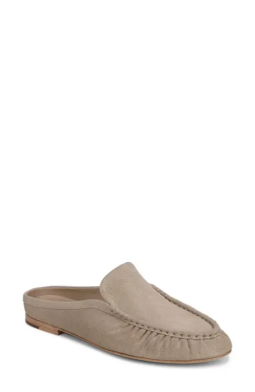 Vince Vince Tevin Ruched Apron Toe Mule in Dark Clay — Women Autumn grey Shoes