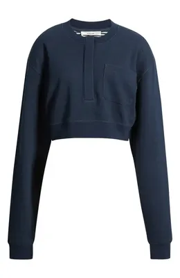 FRAME FRAME The Stripe Cuffed Sweatshirt in Navy Multi — Women Winter navy Tops