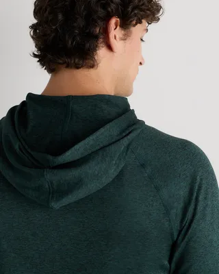 Quince Quince | Men's Flowknit Performance Half-Zip Hoodie in Heather Green — Men Summer teal Activewear