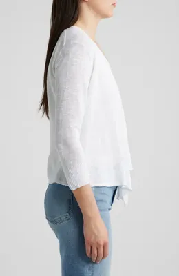NIC+ZOE NIC+ZOE Slub Knit 4-Way Cardigan in Paper White — Women Winter white Tops