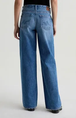 AG Adria Low Rise Baggy Wide Leg Jeans in Candid — Women Summer blue Jeans & Denim