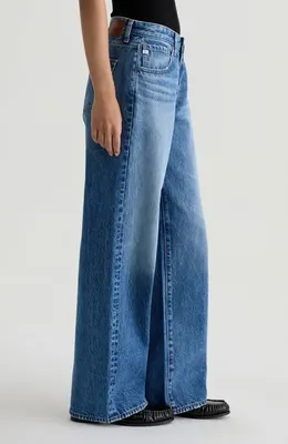AG Adria Low Rise Baggy Wide Leg Jeans in Candid — Women Summer blue Jeans & Denim
