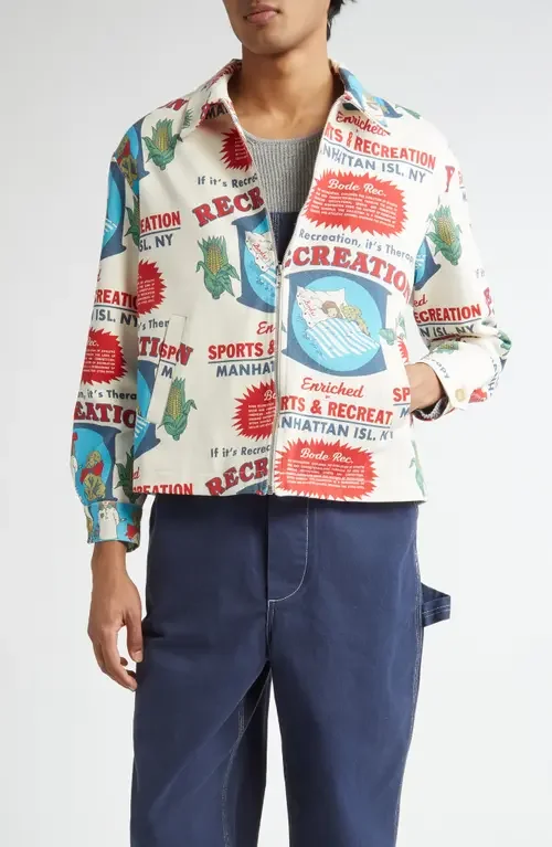 Bode Bode Enrichment Jacket in White Multi — Men Spring white Outerwear
