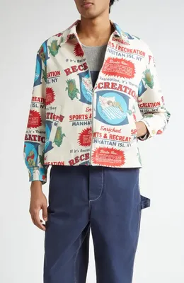 Bode Bode Enrichment Jacket in White Multi — Men Spring white Outerwear