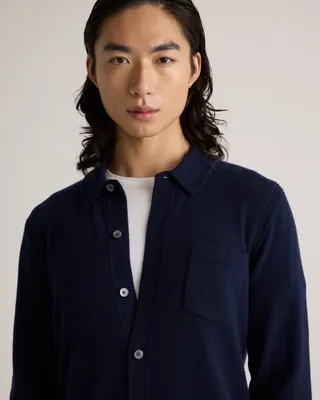 Quince Quince | Men's Mongolian Cashmere Button Down Sweater in True Navy — Men Winter navy Sweaters & Knits