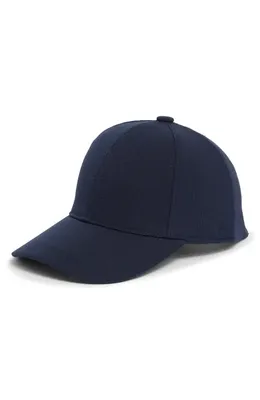 Vince Vince Seersucker Baseball Cap in Coastal Blue — Men Winter navy Accessories