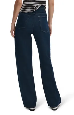 rag & bone rag & bone Featherweight Logan Mid Rise Wide Leg Jeans in Dusk Rinse — Women Winter navy Jeans & Denim
