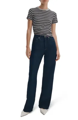 rag & bone rag & bone Featherweight Logan Mid Rise Wide Leg Jeans in Dusk Rinse — Women Winter navy Jeans & Denim
