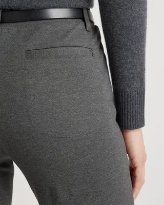 Quince Quince | Women's Ultra-Stretch Ponte Straight Leg 4-Pocket Pants in Charcoal — Women Winter navy Trousers & Chinos