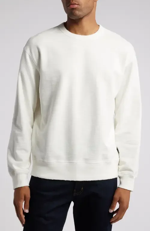 AG AG Arc Crewneck Cotton Sweatshirt in 5 Years True White — Men Winter white Tops