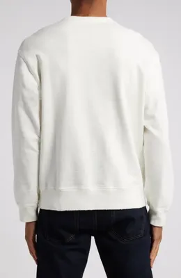 AG AG Arc Crewneck Cotton Sweatshirt in 5 Years True White — Men Winter white Tops