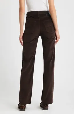 rag & bone rag & bone Harlow Corduroy Straight Leg Pants in Dbrwn — Women Autumn chocolate Pants
