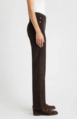 rag & bone rag & bone Harlow Corduroy Straight Leg Pants in Dbrwn — Women Autumn chocolate Pants