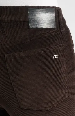 rag & bone rag & bone Harlow Corduroy Straight Leg Pants in Dbrwn — Women Autumn chocolate Pants
