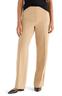 NIC+ZOE NIC+ZOE Lenox Wide Leg Stretch Twill Pants in Jute — Women Autumn tan Trousers & Chinos