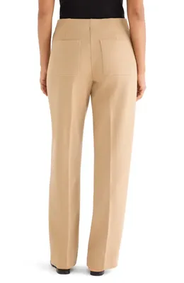 NIC+ZOE NIC+ZOE Lenox Wide Leg Stretch Twill Pants in Jute — Women Autumn tan Trousers & Chinos