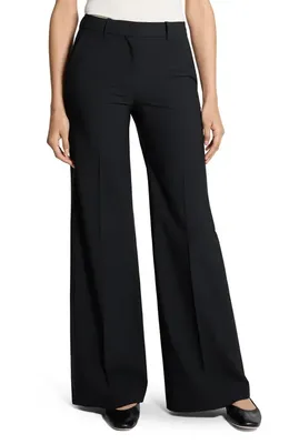 Theory Theory Mid Rise Stretch Wool Flare Pants in Black - 001 — Women Winter black Pants
