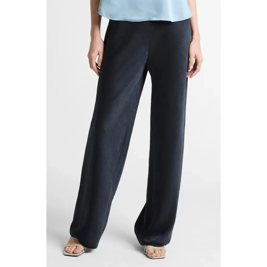 Vince Vince Colette High Waist Fluid Satin Bias Pants in Coastal — Women Summer black Pants
