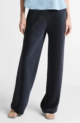 Vince Vince Colette High Waist Fluid Satin Bias Pants in Coastal — Women Summer black Pants