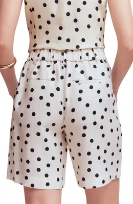Boden Boden Kensington Linen Shorts in Papyrus, Spot in Papyrus/ Spot — Women Winter white Shorts