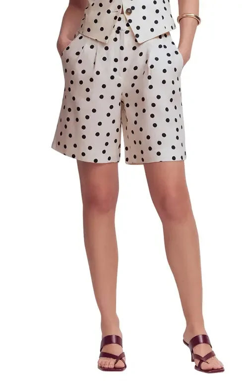 Boden Boden Kensington Linen Shorts in Papyrus, Spot in Papyrus/ Spot — Women Winter white Shorts