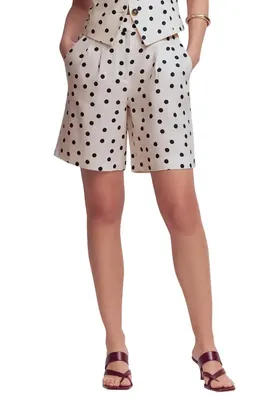 Boden Boden Kensington Linen Shorts in Papyrus, Spot in Papyrus/ Spot — Women Winter white Shorts