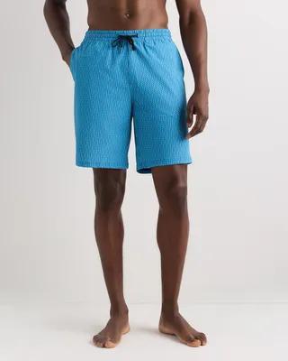 Quince Quince | Men's Italian Swim Trunks 9" in Diamond Geo — Men Spring teal Swimwear