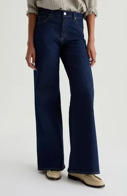 AG AG Saige Mid Rise Wide Leg Jeans in Symmetry — Women Summer navy Jeans & Denim