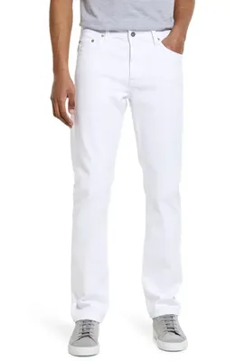 AG AG Everett Slim Straight Leg Jeans in White — Men Winter white Pants