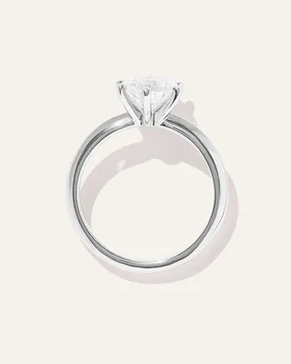 Quince Quince Women's Lab Grown Diamond Round Six Prong Knife Edge Engagement Ring 1.5ct in Platinum — Women Summer white Accessories
