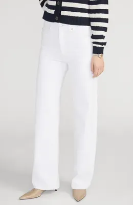 FRAME FRAME The Bow Straight Leg Jeans in Au Natural Clean — Women Winter white Pants