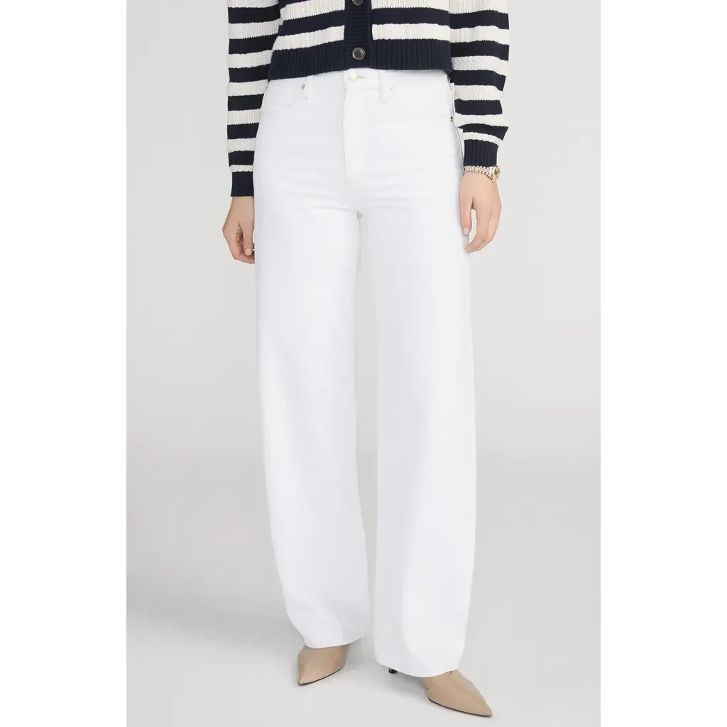 FRAME FRAME The Bow Straight Leg Jeans in Au Natural Clean — Women Winter white Pants