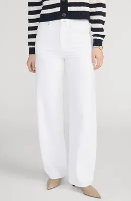 FRAME FRAME The Bow Straight Leg Jeans in Au Natural Clean — Women Winter white Pants