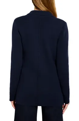 NIC+ZOE NIC+ZOE Knit Blazer in Dark Indigo — Women Winter navy Outerwear