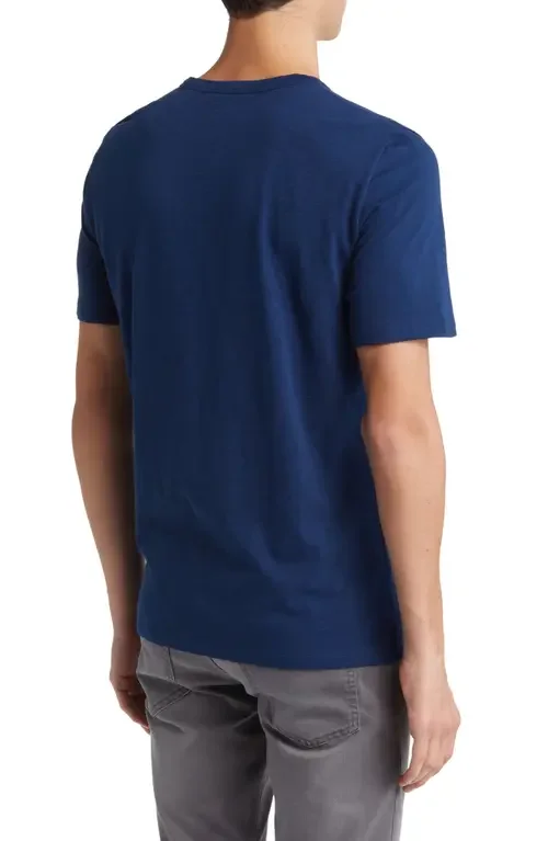 Theory Theory Essential in Cosmos Slub Cotton Tee in Blueberry — Men Winter navy T-Shirts & Tees