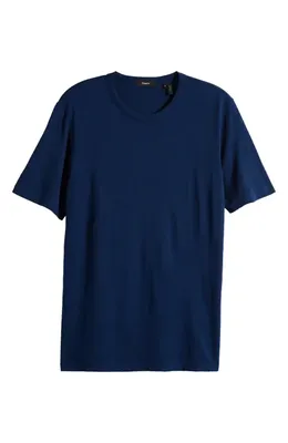 Theory Theory Essential in Cosmos Slub Cotton Tee in Blueberry — Men Winter navy T-Shirts & Tees