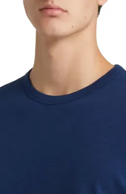 Theory Theory Essential in Cosmos Slub Cotton Tee in Blueberry — Men Winter navy T-Shirts & Tees