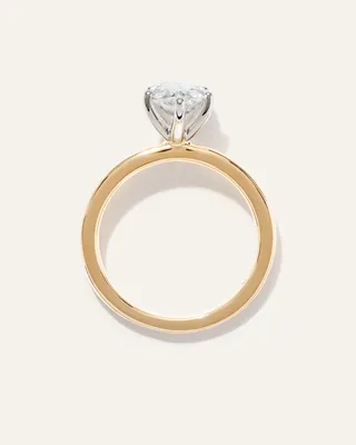 Quince Quince | Women's Lab Grown Diamond Pear Comfort Fit Engagement Ring 2ct in Yellow Gold — Women Spring gold Accessories