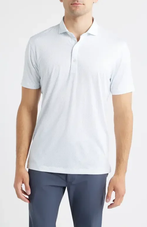 johnnie-O johnnie-O Marina Palm Tree Print Performance Jersey Polo in Maliblu — Men Winter white Tops