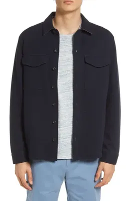 Vince Vince Cotton Blend Shirt Jacket in Coastal/med H Grey — Men Winter black Tops