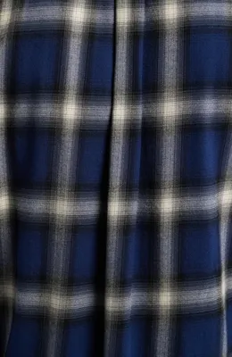 AG AG Aiden Plaid Button-Up Shirt in Brushed Check Plaid Blue Multi — Men Winter navy Tops