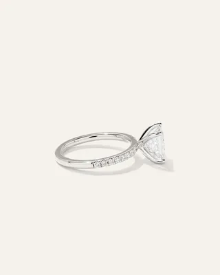 Quince Quince | Women's Lab Grown Diamond Princess Petite Pave Engagement Ring 2ct in White Gold — Women Summer ivory Accessories