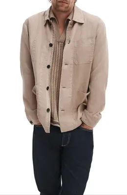 rag & bone rag & bone Evan Linen Chore Jacket in Wolf Grey — Men Autumn beige Outerwear