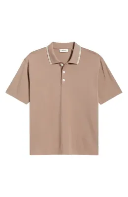 FRAME FRAME Cotton Pique Polo in Smoky Mauve — Men Autumn tan Tops