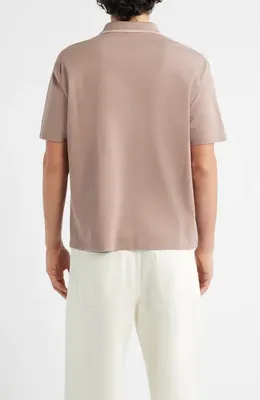 FRAME FRAME Cotton Pique Polo in Smoky Mauve — Men Autumn tan Tops