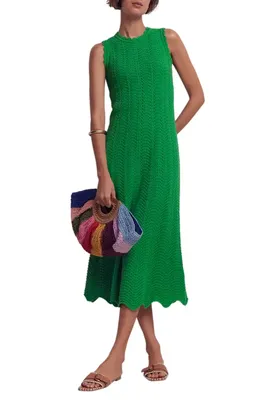 Boden Boden Crochet Midi Dress in Green — Women Spring green Dresses
