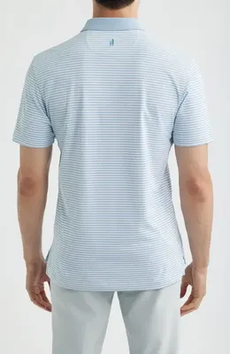 johnnie-O johnnie-O Cruz Stripe Performance Jersey Polo in Carbon Fiber — Men Summer silver Tops