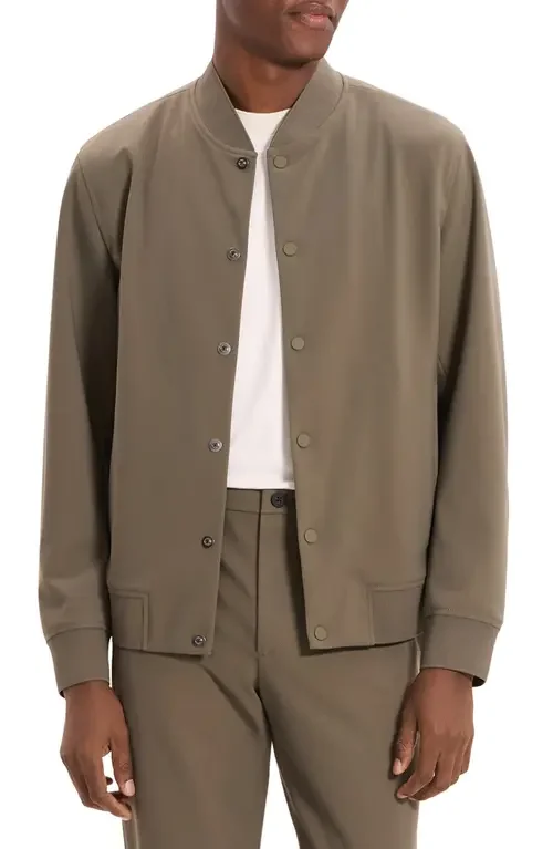 Theory Theory Murphy Precision Bomber Jacket in Tarmac - 1Ye — Men Autumn grey Outerwear