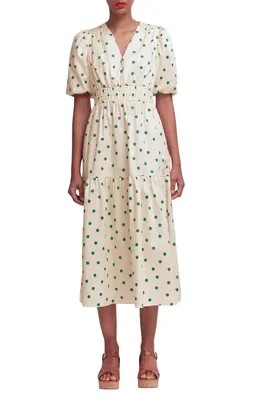 Boden Boden Irene Polka Dot Print Midi Dress in Papyrus, Painted Dot Spaced in Papyrus/ Painted Dot Spaced — Women Spring ivory Dresses